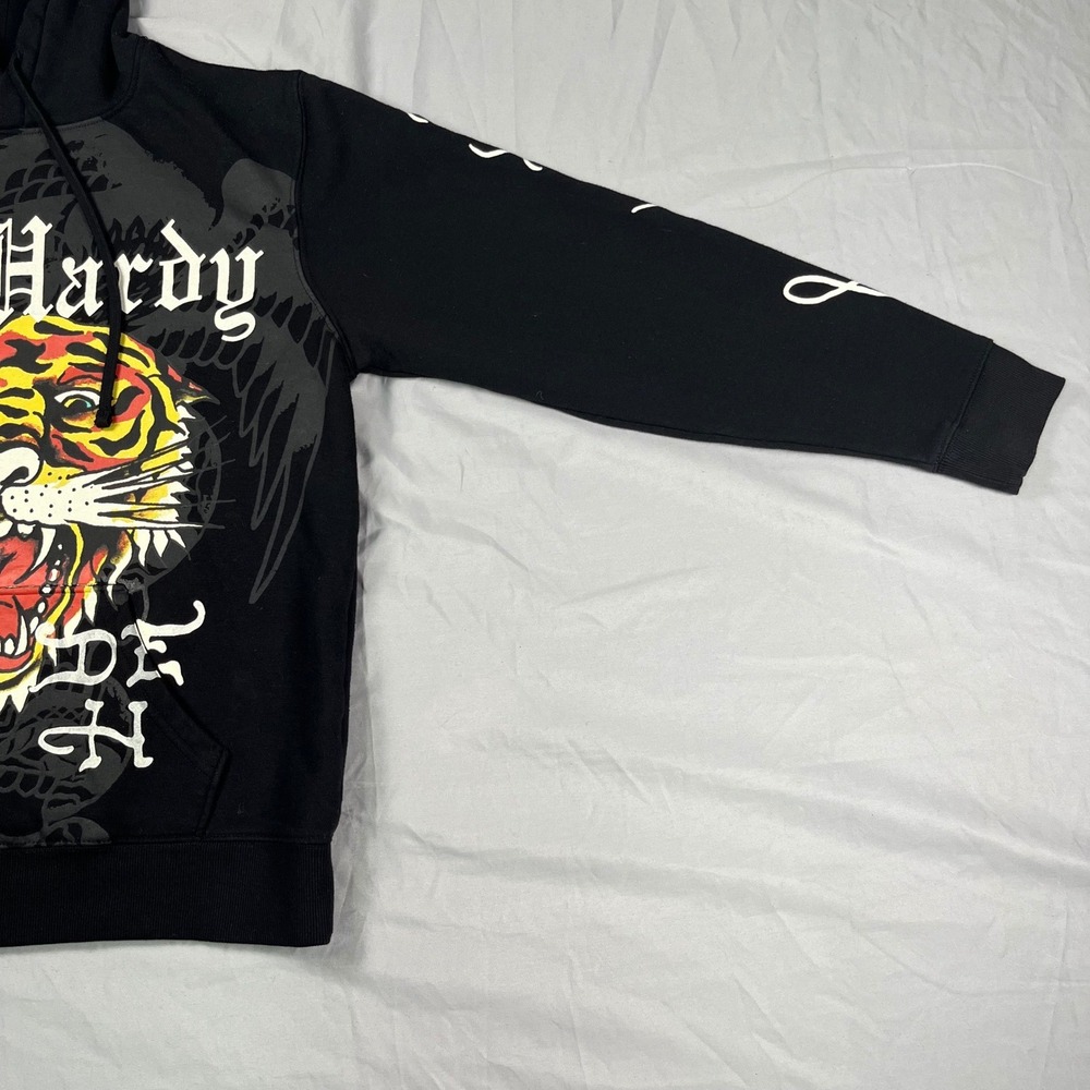 Ed Hardy Mens Tiger Love Kills Slowly Y2K Black Graphic Hoodie EHM1300-52 Medium - Picture 4 of 14